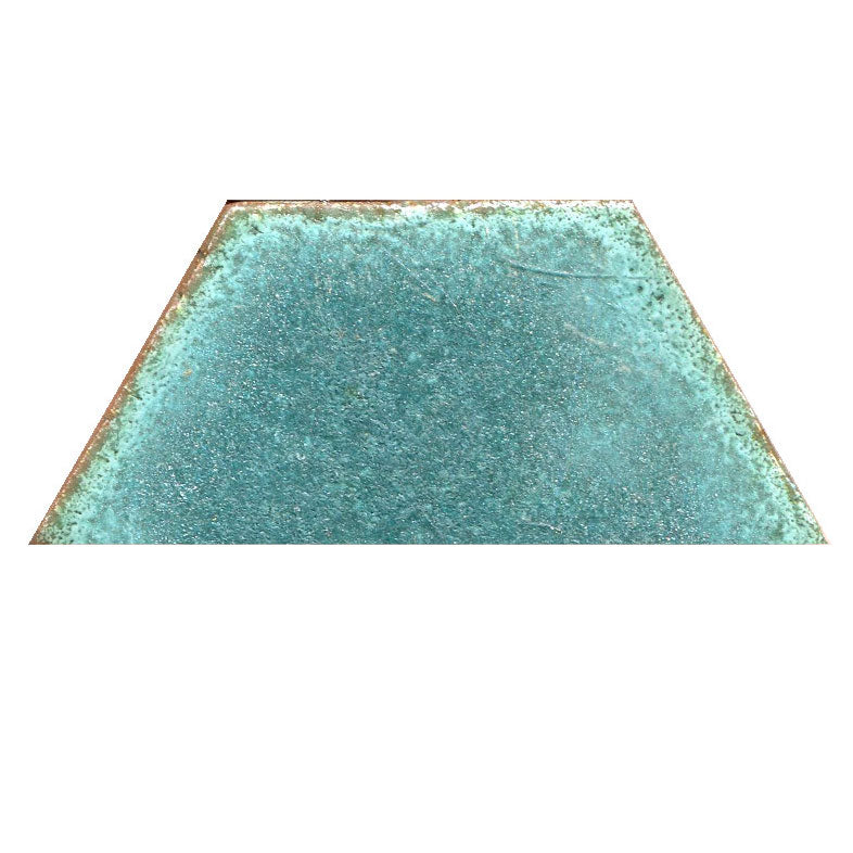 Half hexagon in mottled aqua blue